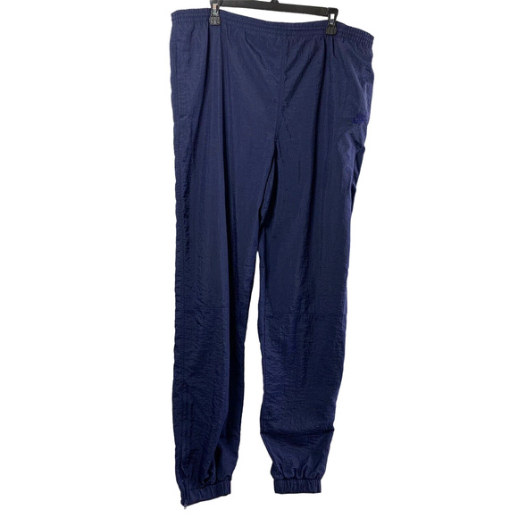 Vintage Nike TWA Windbreaker Pants Mens Navy Blue Nylon Zip Bottom Leg Track Jog - Picture 1 of 9